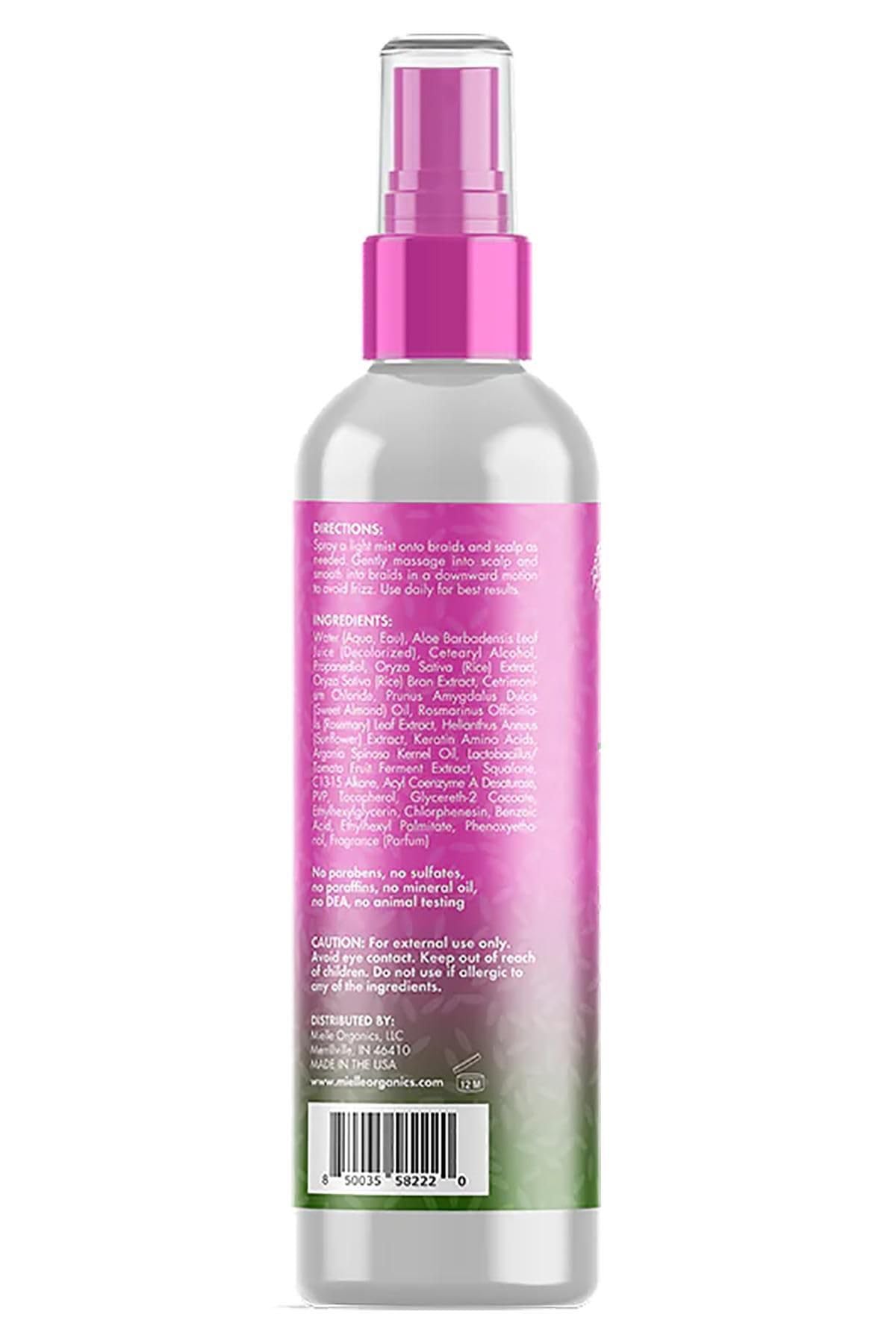 Mielle Rice Water Aloe Moisturizer texture close-up for silky application on braids