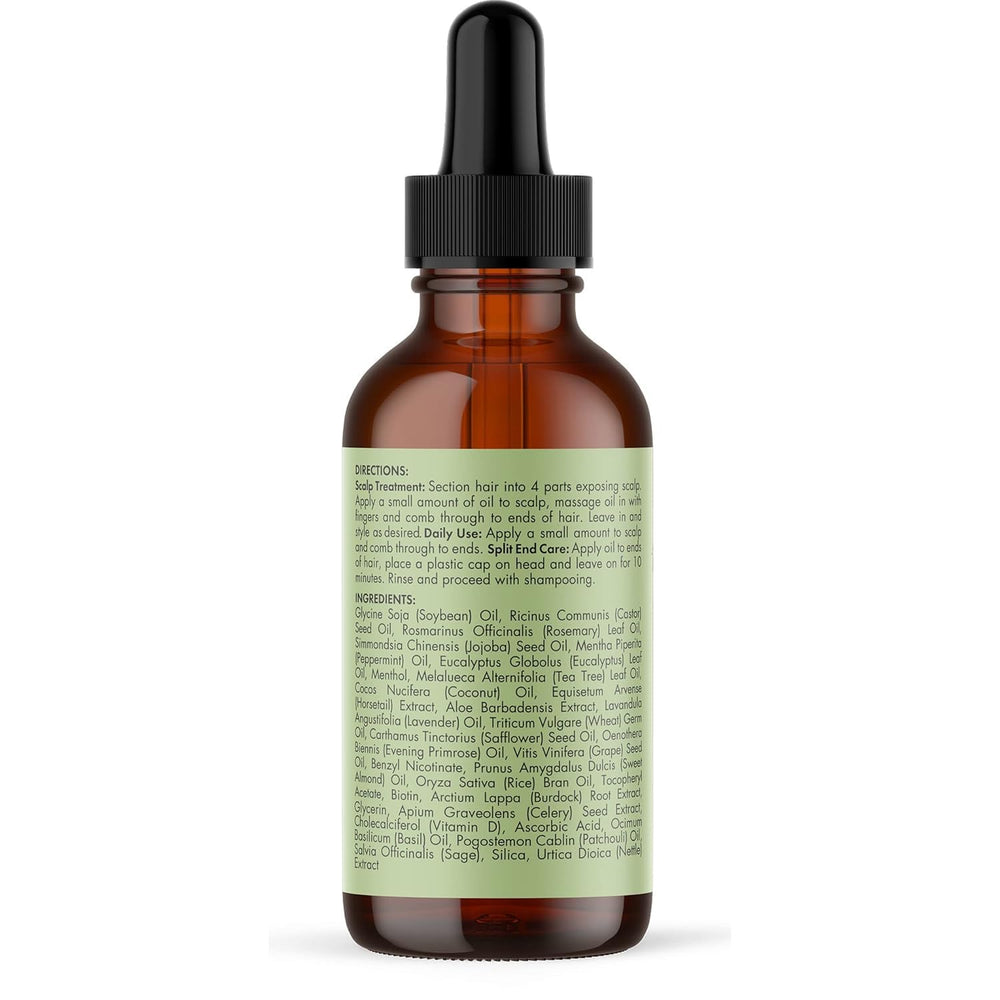 Mielle Rosemary & Mint Hair Oil on hands ready for massage routine