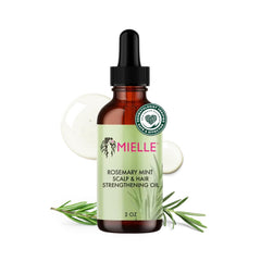 Mielle Rosemary & Mint Hair Oil bottle applying scalp nourishment