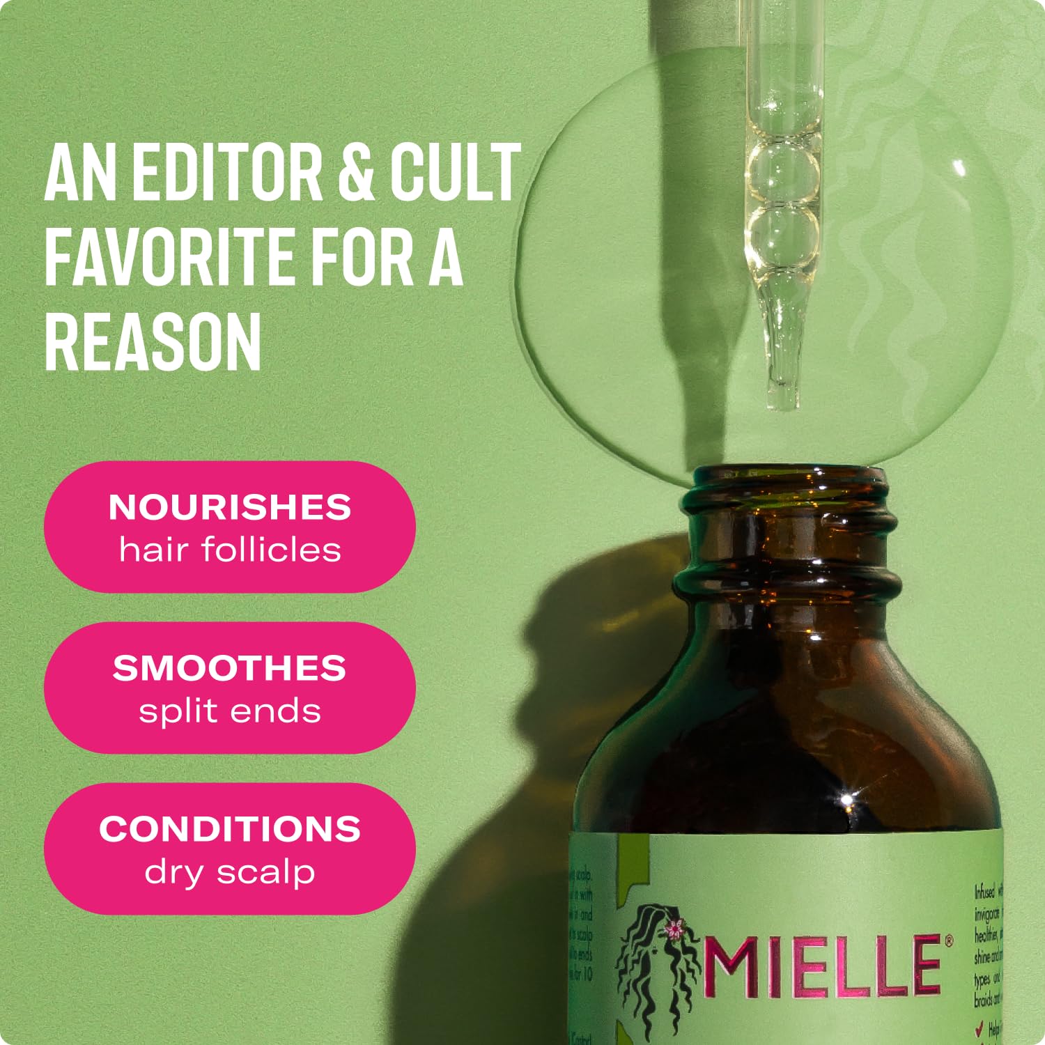 Mielle Rosemary & Mint Hair Oil dropper for precise dosing