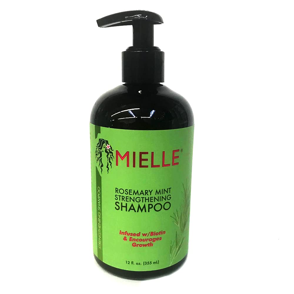 Mielle Rosemary Mint Strengthening Masque jar deeply nourishes dry, brittle hair with hydrating moisture.