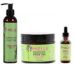 Mielle Rosemary Mint Styling Creme bottle for smooth edges and radiant shine.