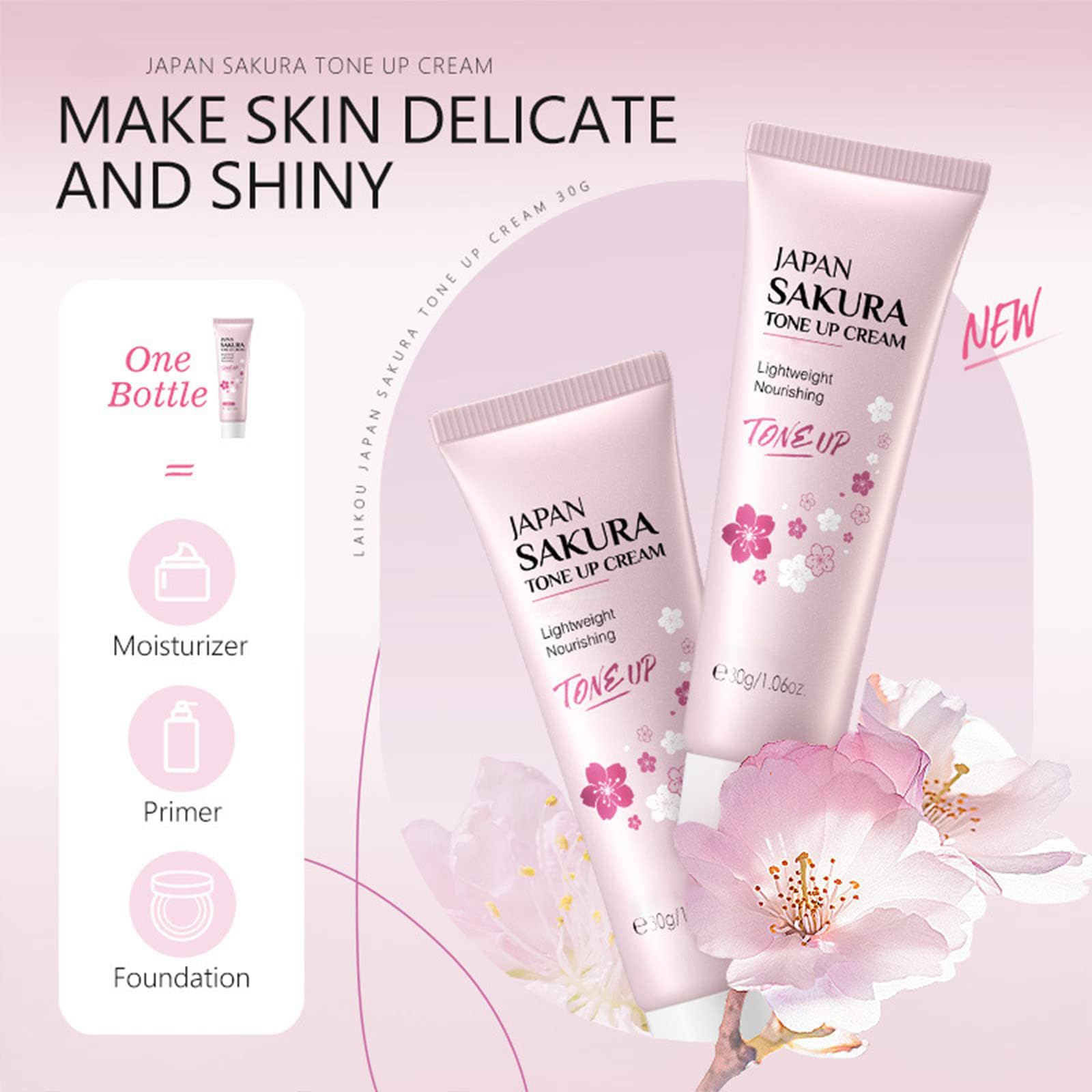 Before and after glow with subtle tone-up effect from the cream.