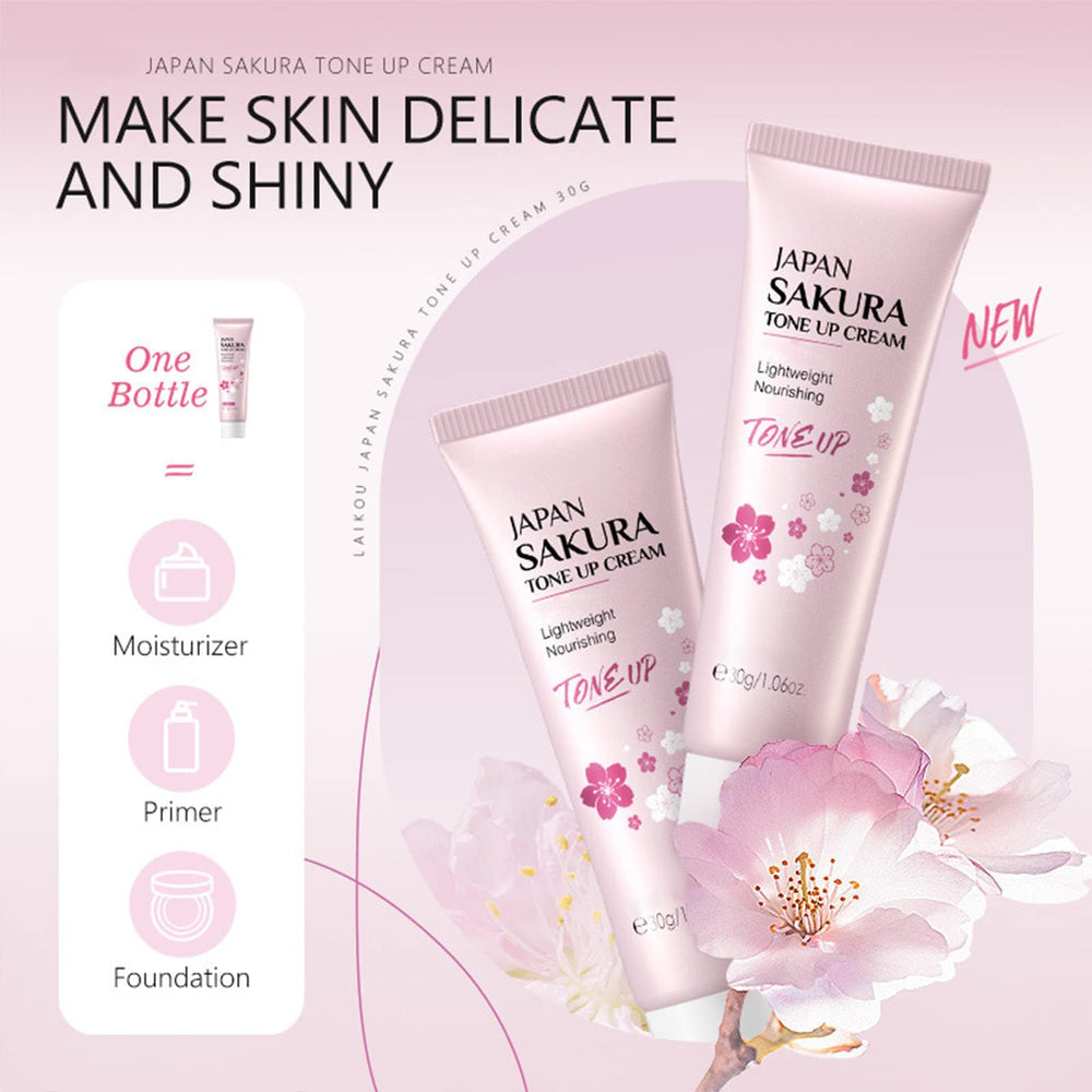 Before and after glow with subtle tone-up effect from the cream.