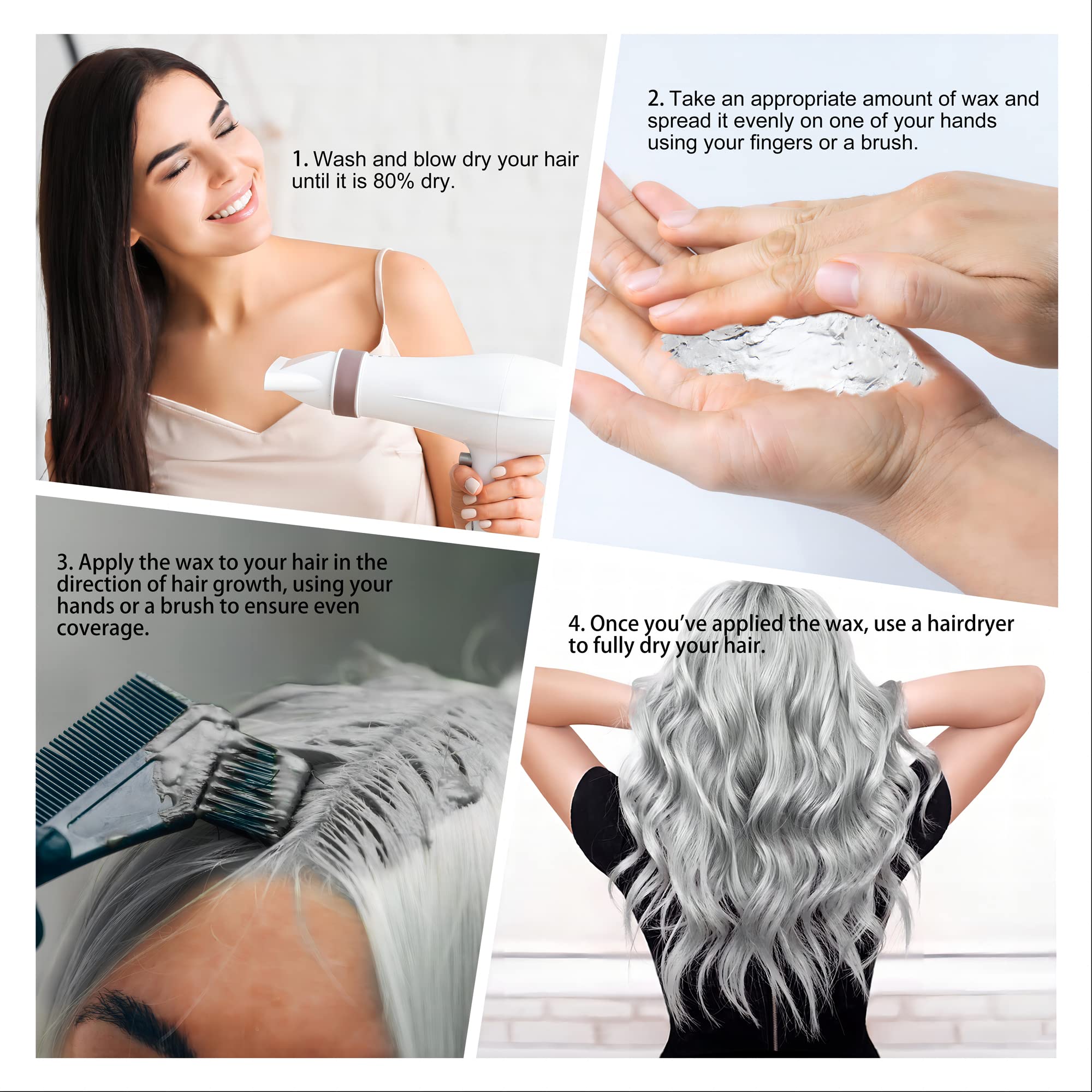 Cosplay-ready gray hair look using Mifeloy color wax.