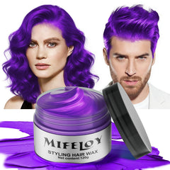 Mifeloy purple-wax hair color application close-up for easy styling.