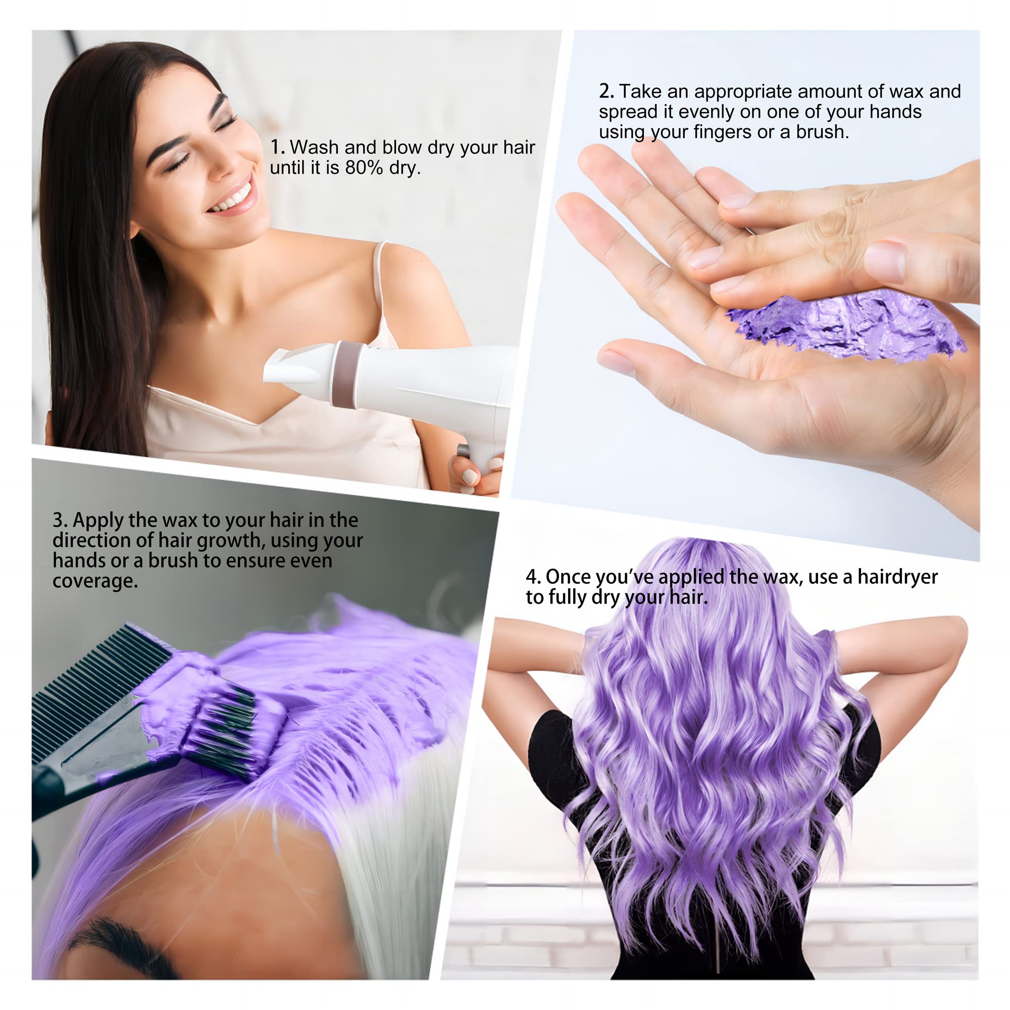 Mifeloy purple-wax wash-off process shown with water.