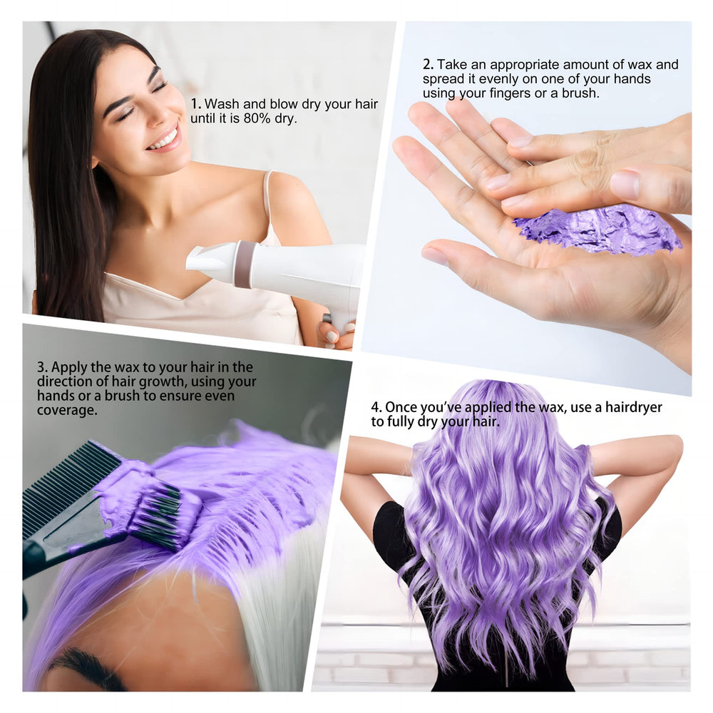 Mifeloy purple-wax wash-off process shown with water.