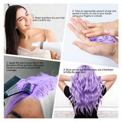 Mifeloy purple-wax wash-off process shown with water.