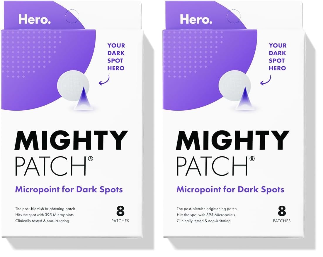 Mighty Patch Hero Cosmetics micropoint dark spot patch targets discoloration for clearer-looking skin.
