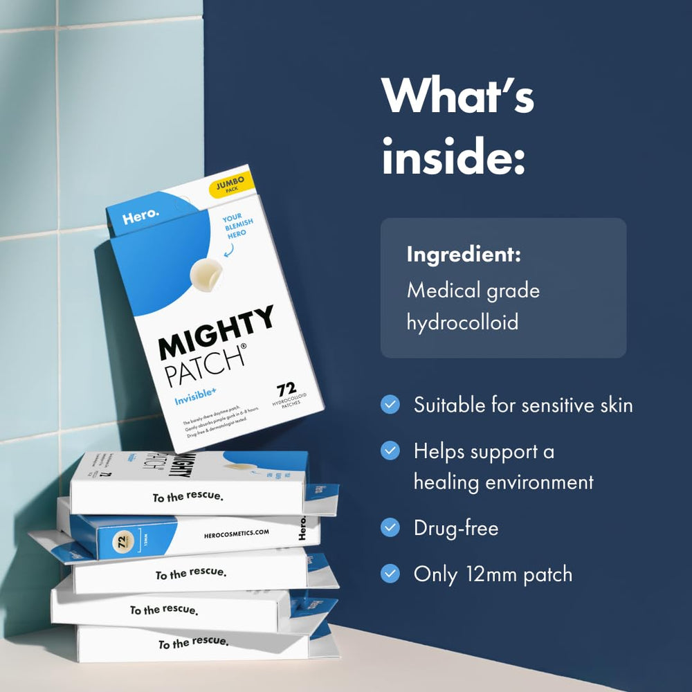 Mighty Patch Invisible+ perforated sheets for easy patch removal