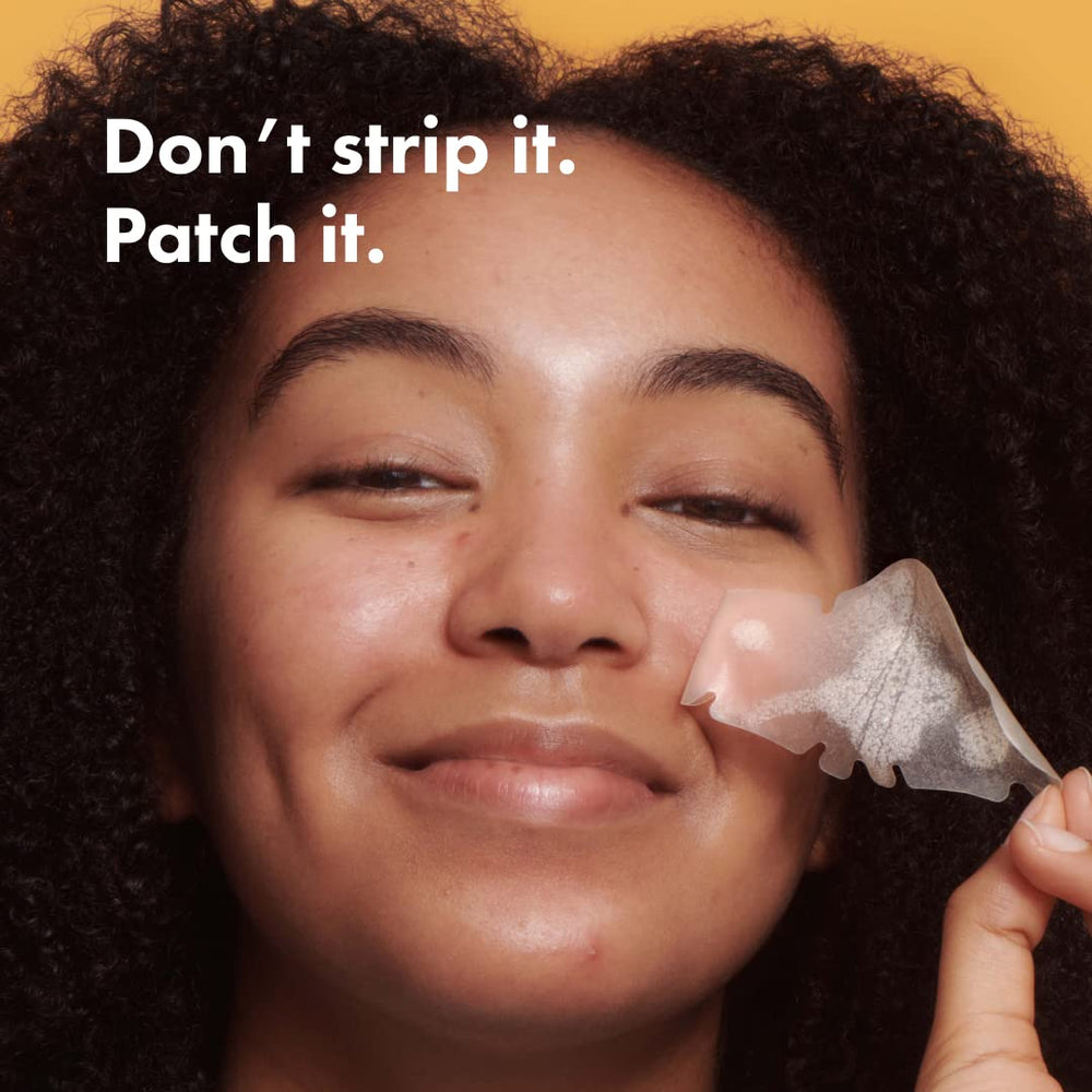 Mighty Patch Nose absorbs gunk, showing visible whitening as it works.
