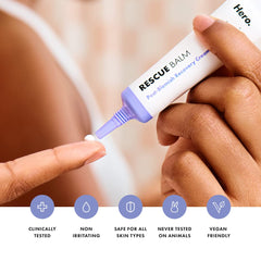Mighty Patch Rescue Balm beta-glucan support to restore moisture balance.