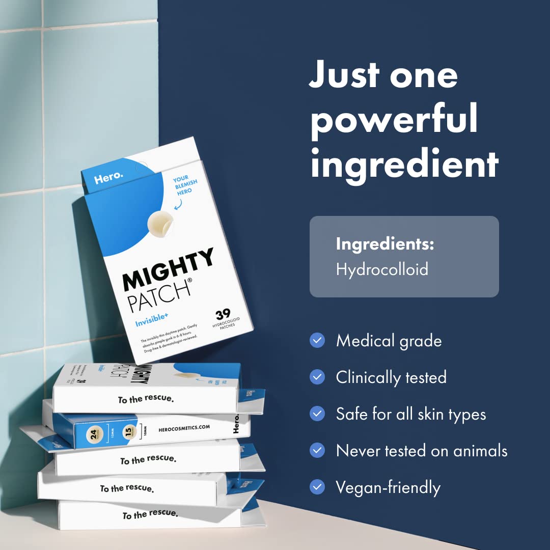 Mighty Patch Invisible+ 15 small patches, 10 mm; perfect for tiny spots.