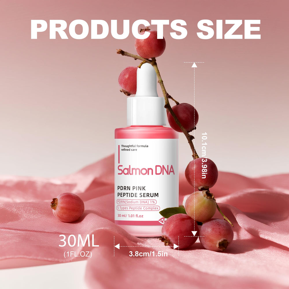 Mignor PDRN Serum pink bottle on skin showing hydration and smoothness