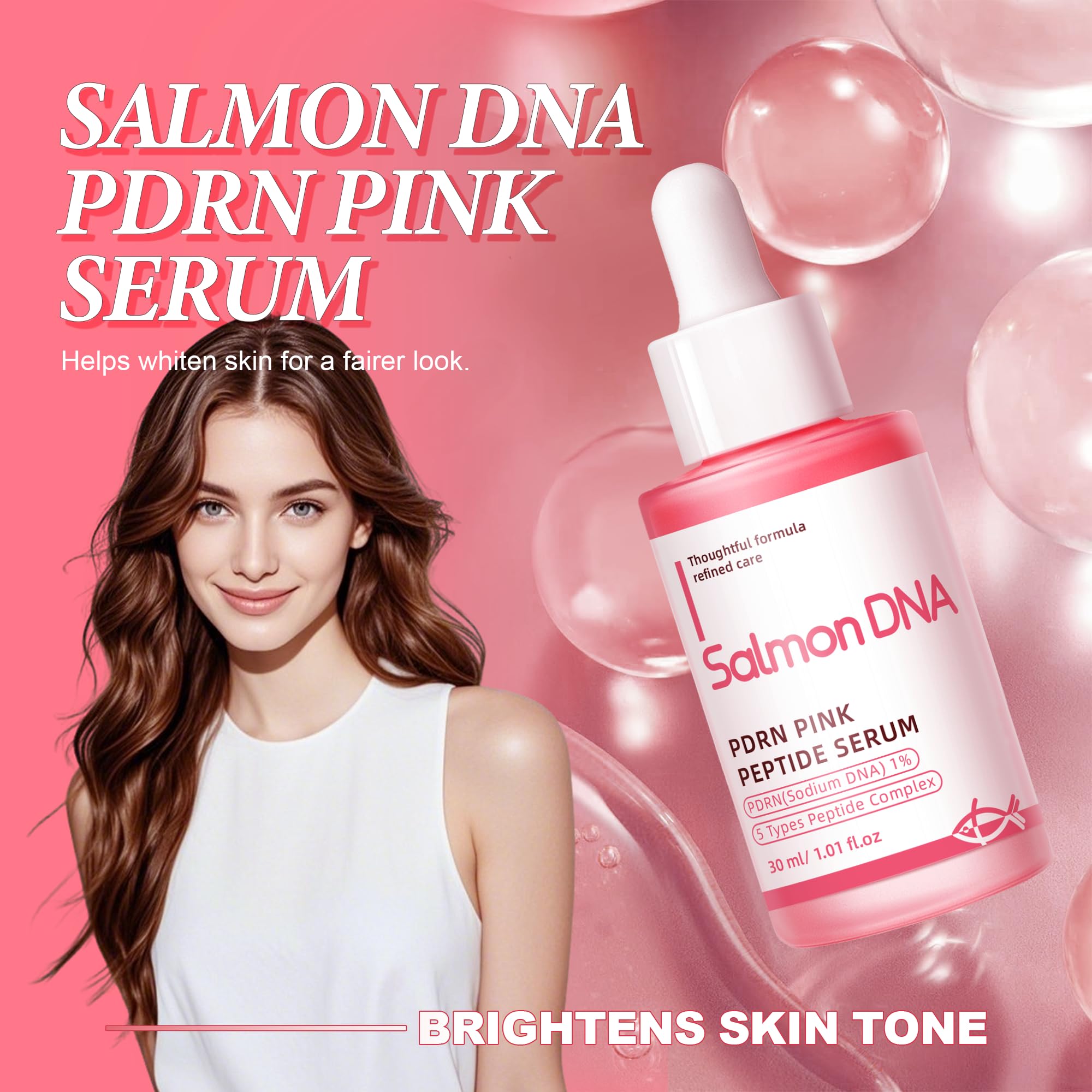 Mignor PDRN Serum pink peptide bottle emphasizes complex hydration benefits