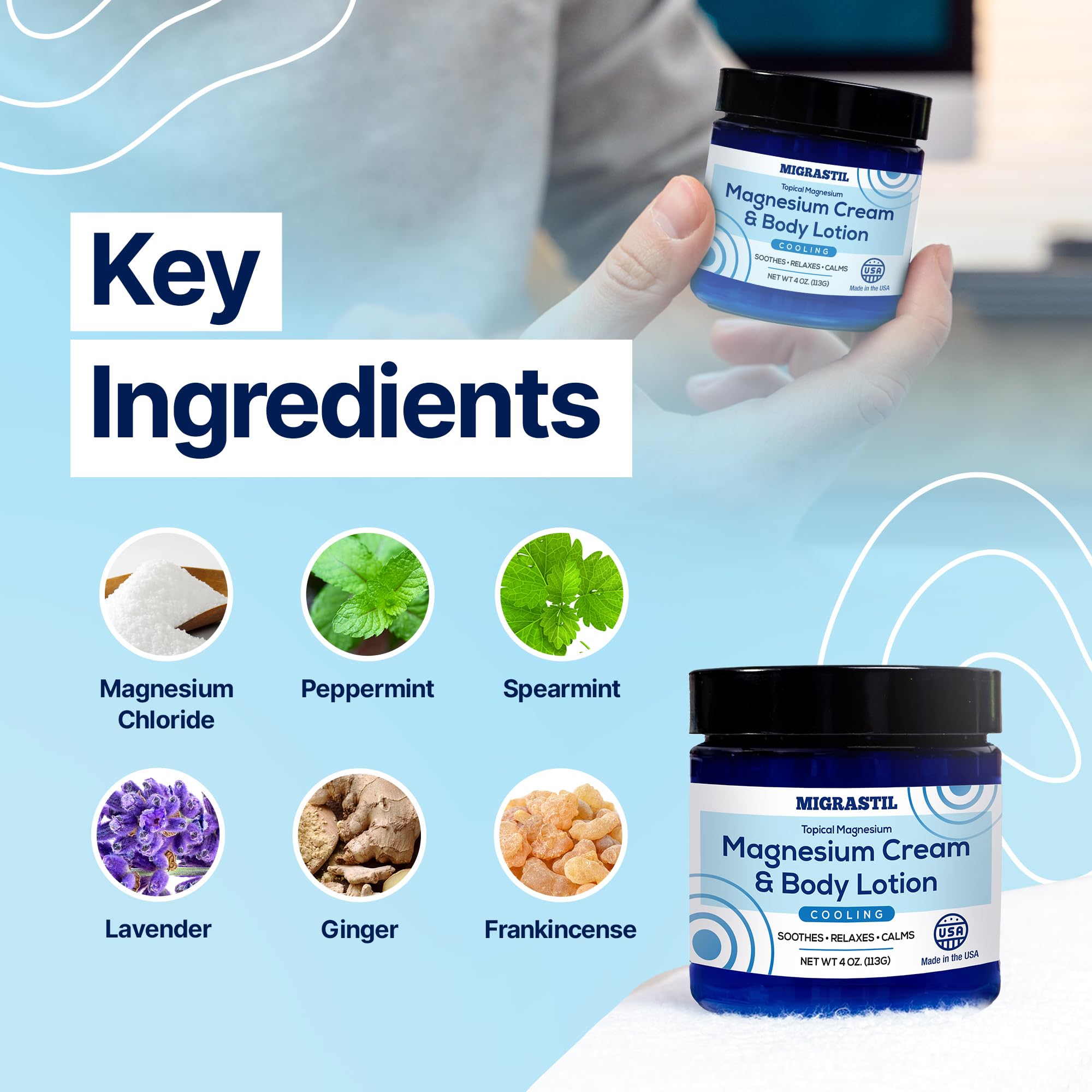 MIGRASTIL hydrating formula lotion leaves skin soft.