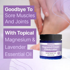 MIGRASTIL Nighttime Lavender Magnesium Cream applied to forearm for soothing daily use