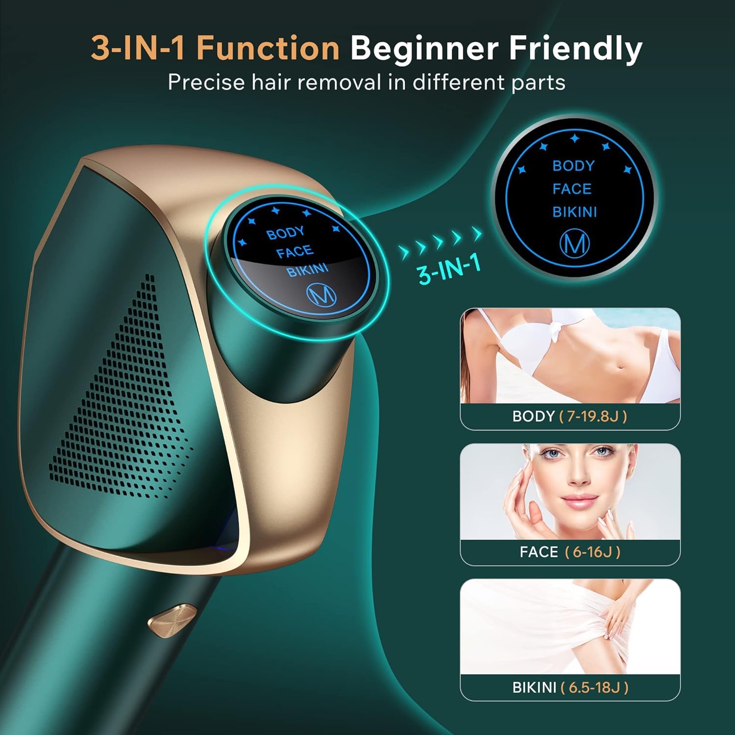 Mihilo laser removal face application enables precise facial hair treatment.