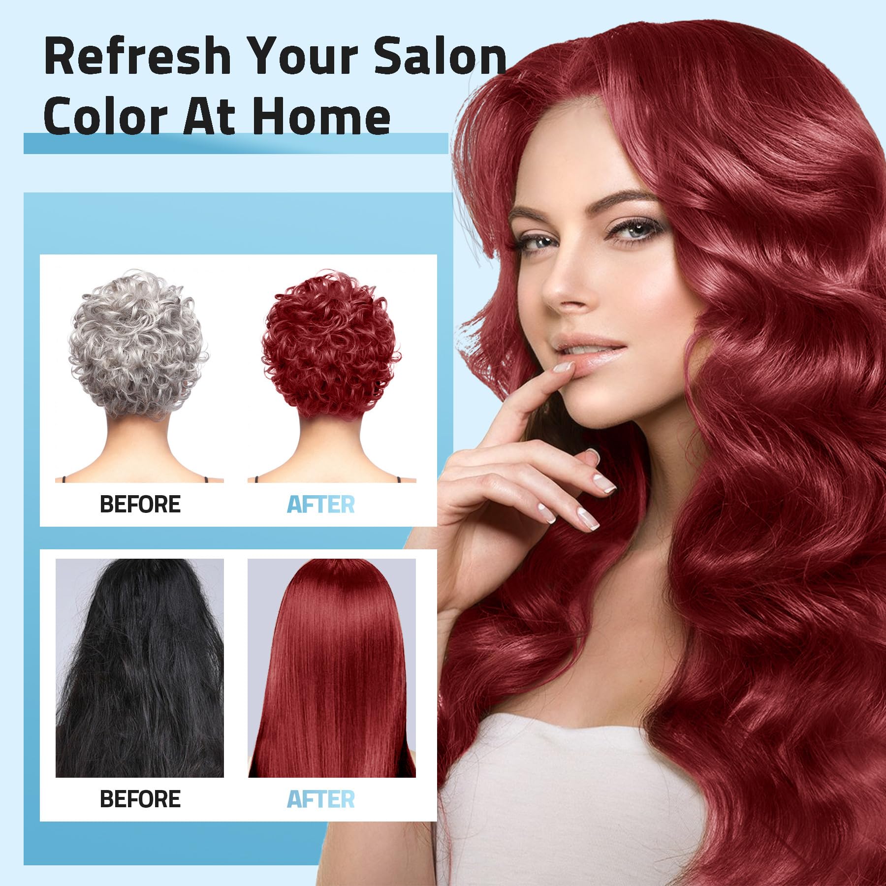Mihkiom wine red hair color result achieving salon-like at-home look