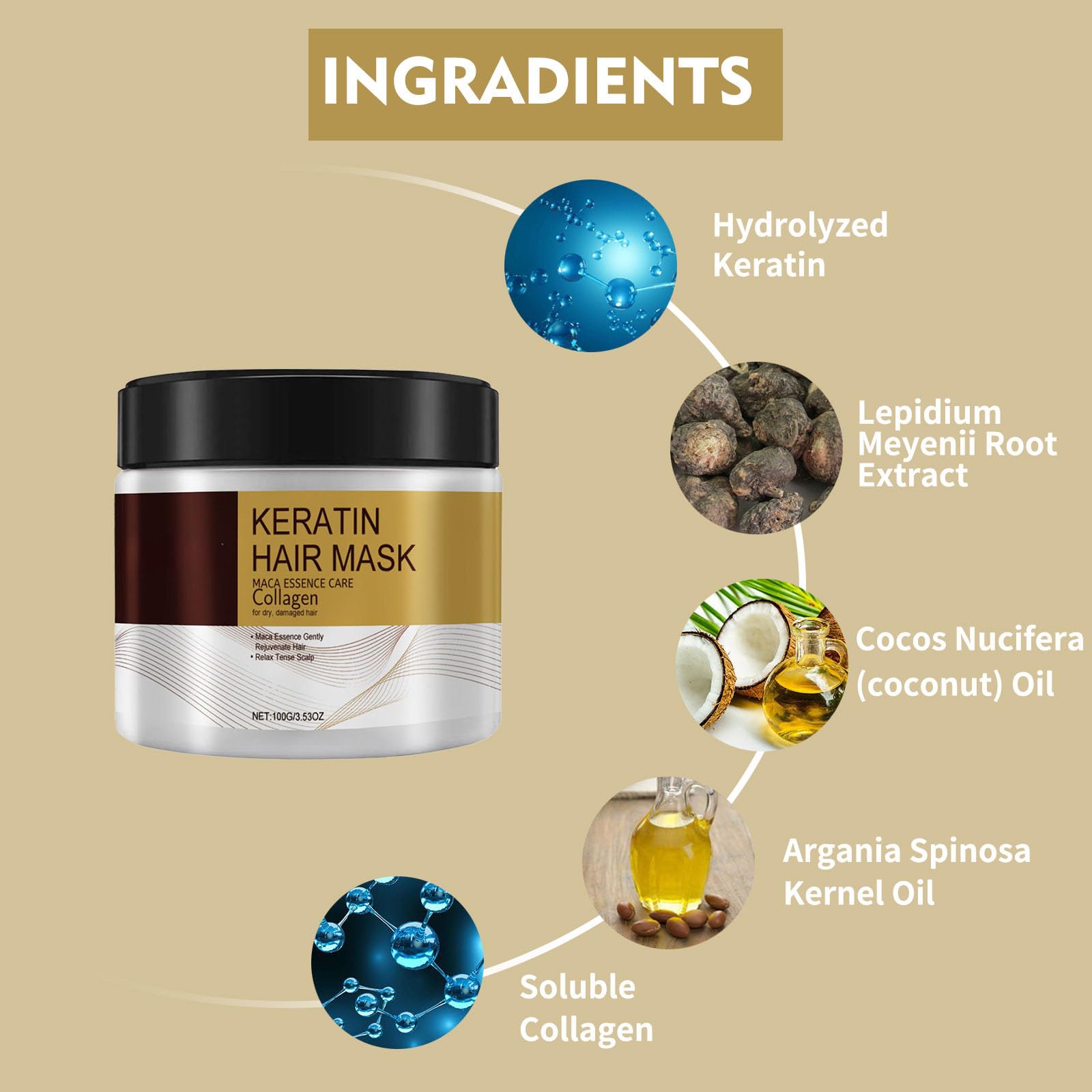Mijaution Collagen Hair Mask suitable for color-treated hair care