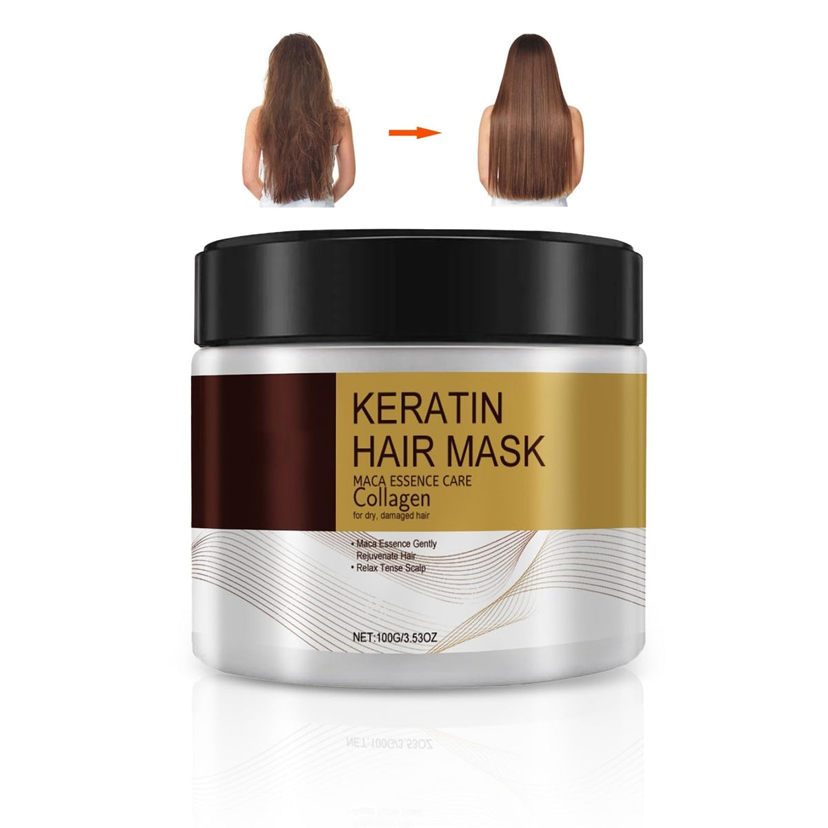 Mijaution Collagen Hair Mask jar closeup for deep conditioning and smooth hair