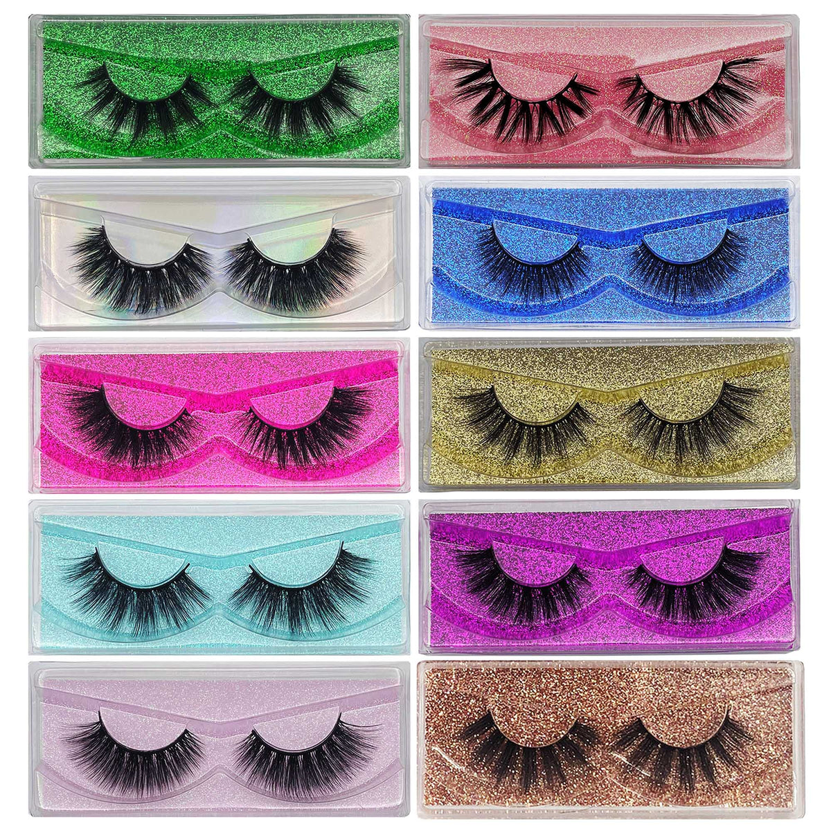 Mikiwi false eyelashes 10-pack with 12-20mm range for versatile daily looks