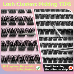 MIKIWI lash clusters application demonstrates quick placement without glue