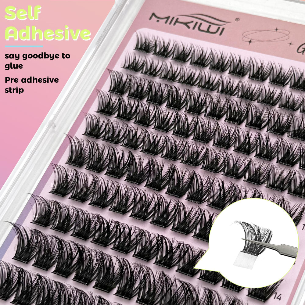 MIKIWI lash clusters band detail with ultra-thin 0.10mm band