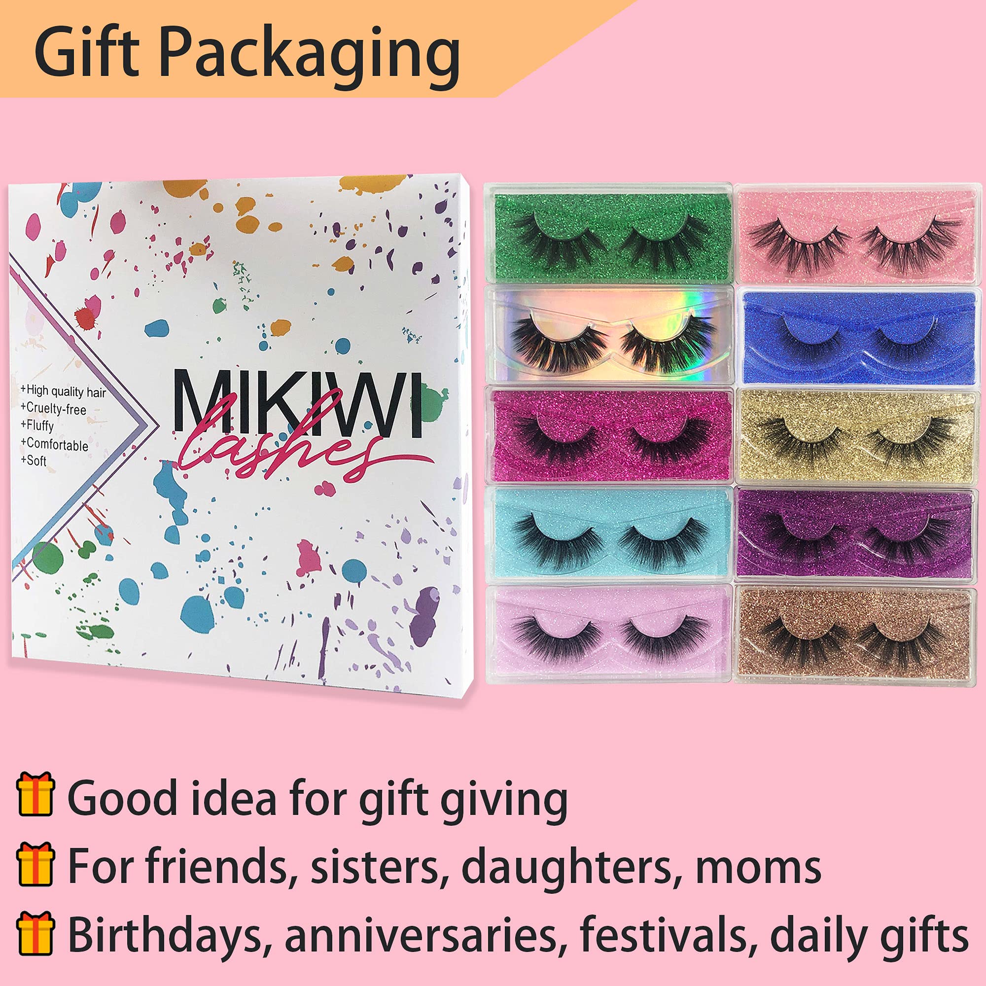 Mikiwi long-lasting lash collection in 12-20mm options