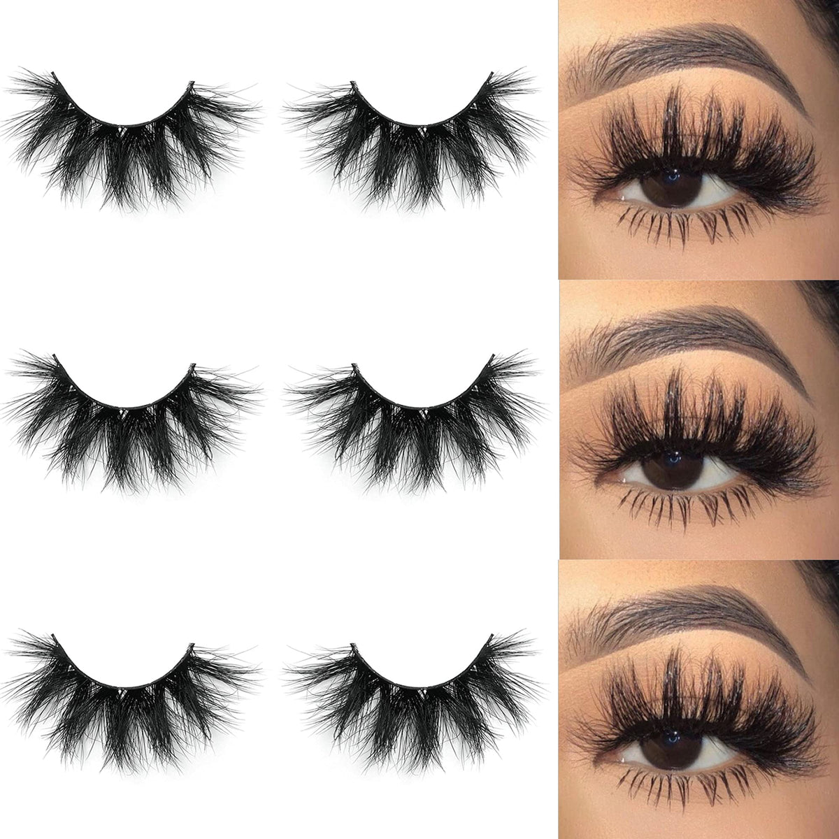 Mikiwi mink lashes 5D fluffy full-strip for dramatic evening looks