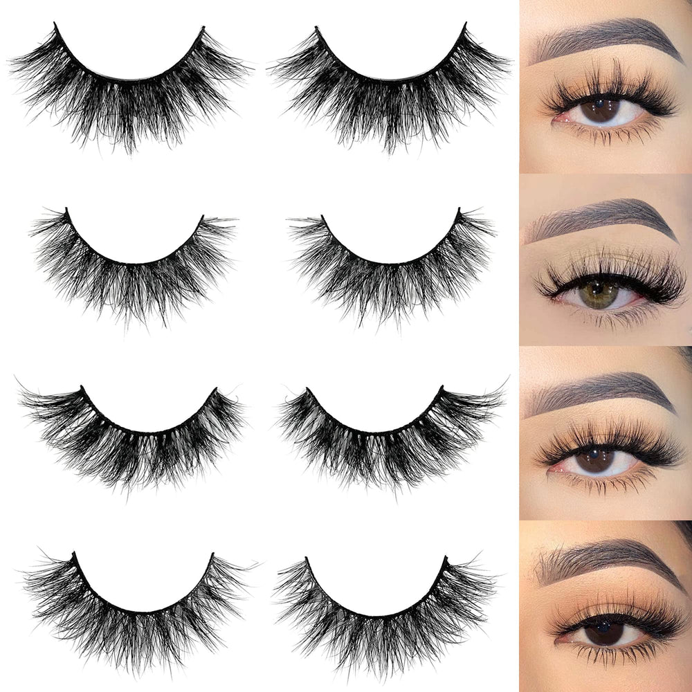 Mikiwi mink lashes natural look 14-18mm for everyday elegance