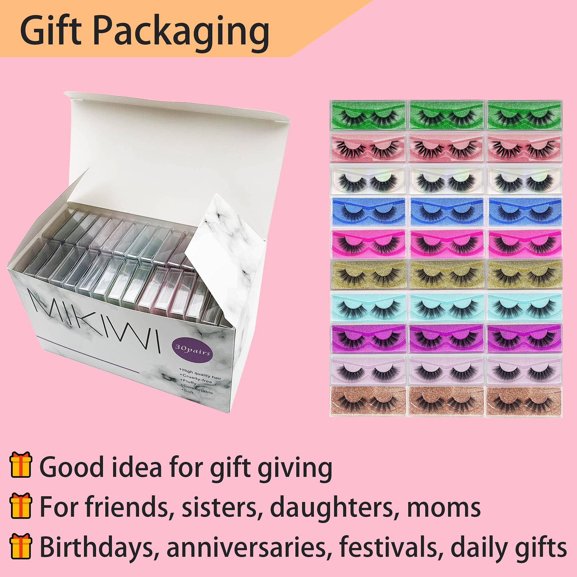 Mikiwi wholesale lashes bulk option for salons and online shops.