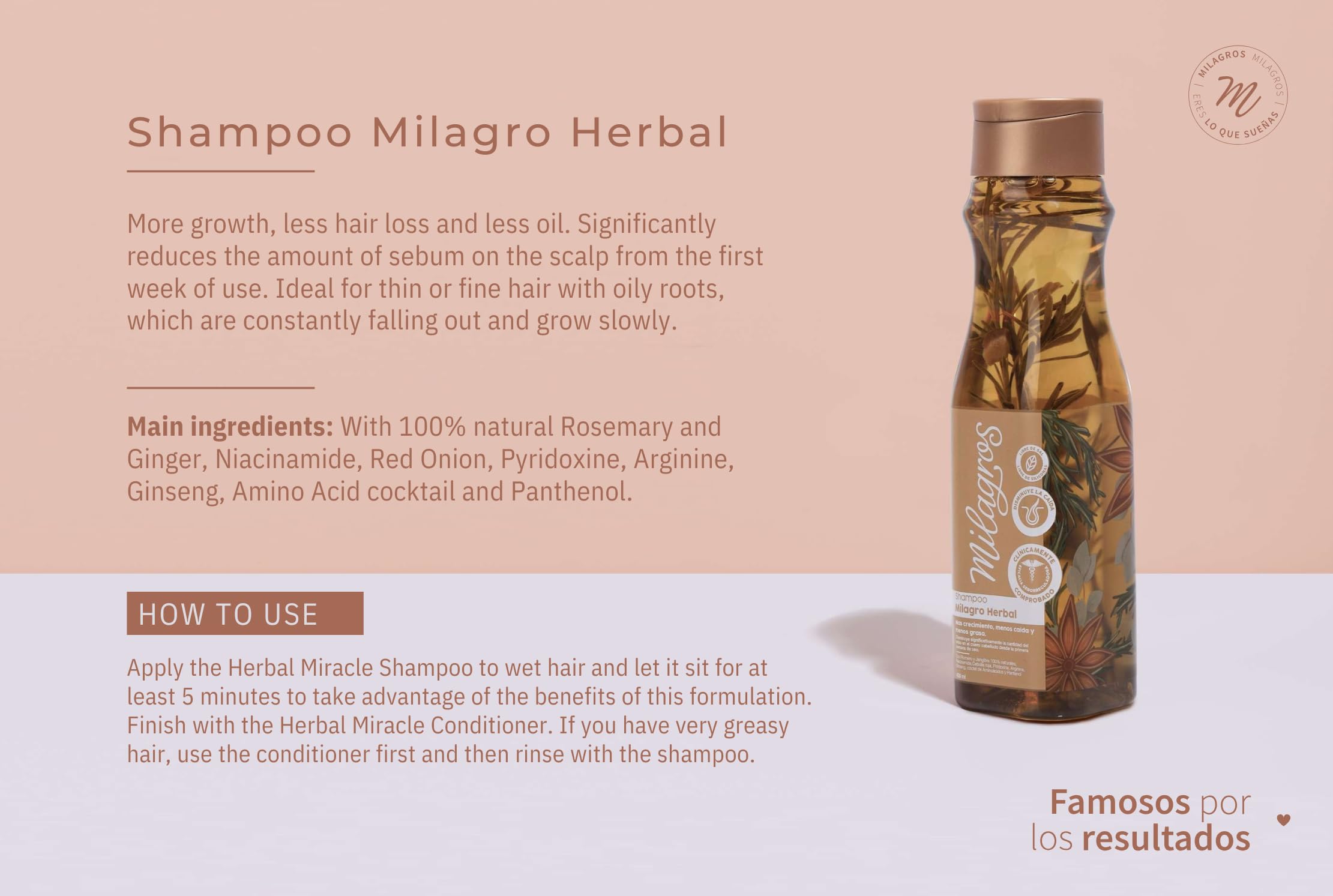 MILAGROS Rosemary Shampoo lather forms a rich foam during wash.