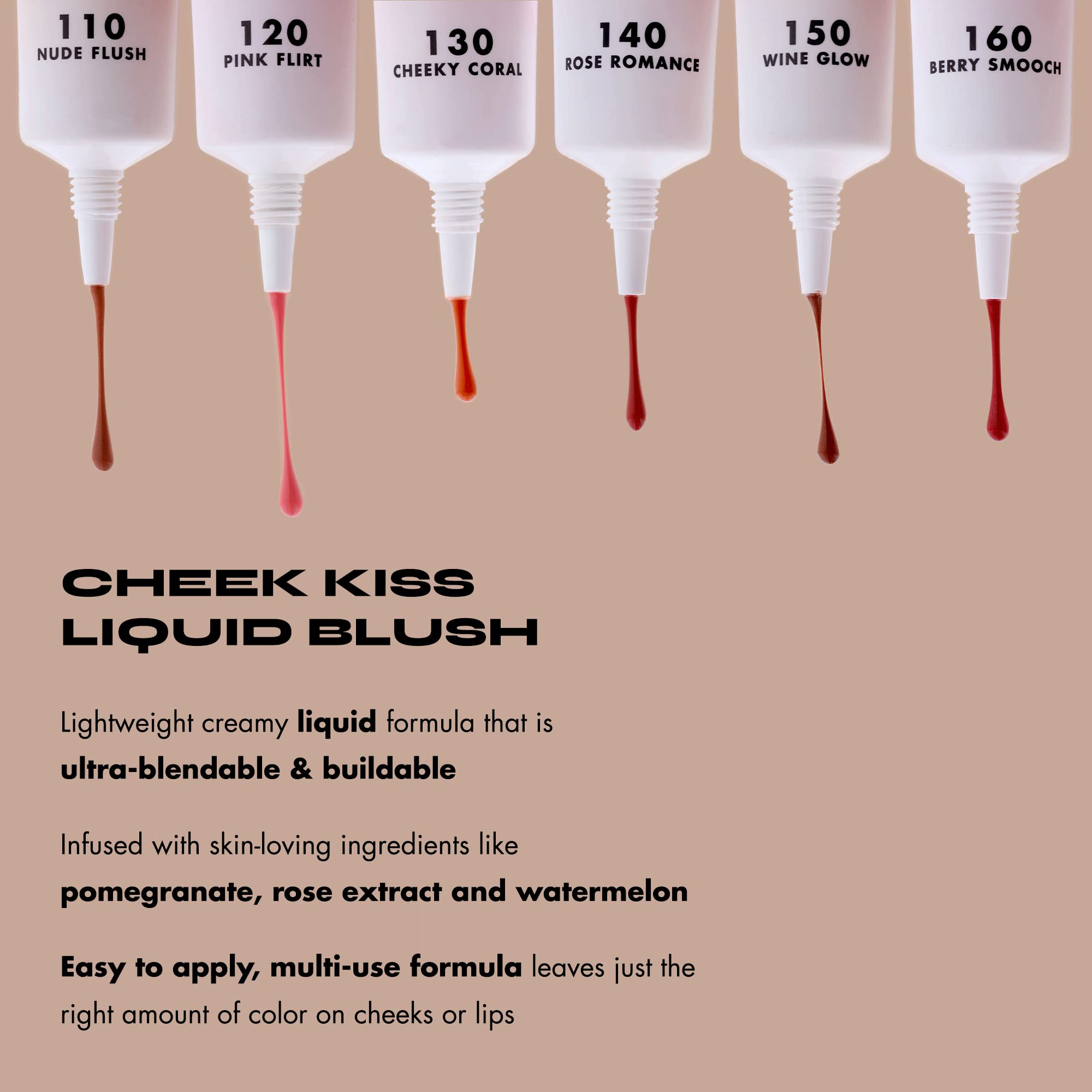 Milani Cheek Kiss Rose Romance lip application demonstrates multi-use color versatility.