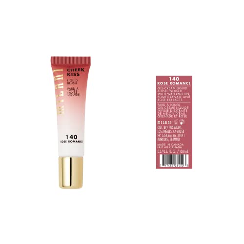 Milani Cheek Kiss Rose Romance swatch on cheek shows buildable, natural-looking flush.