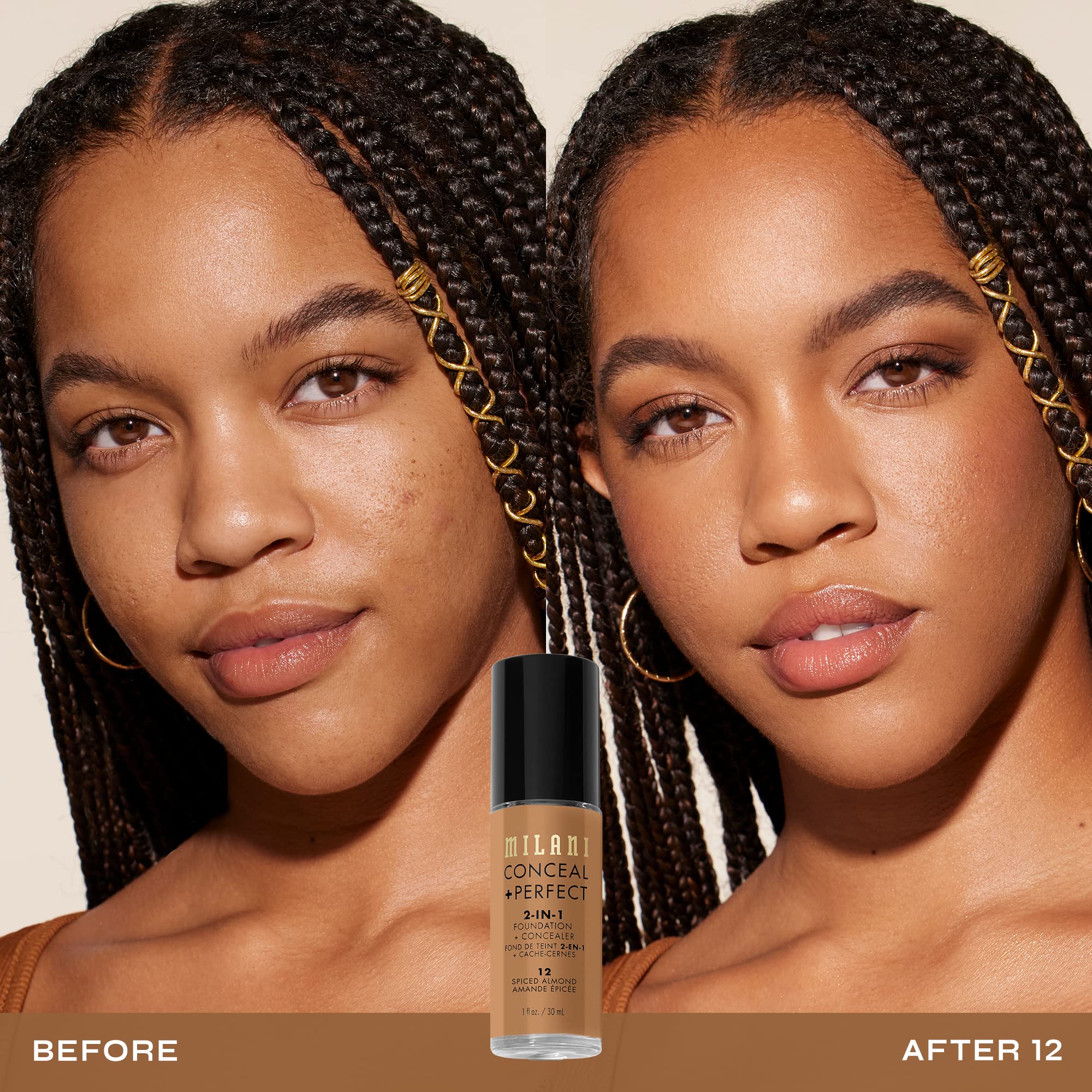 Milani Conceal Perfect application closeup with sponge for smooth finish