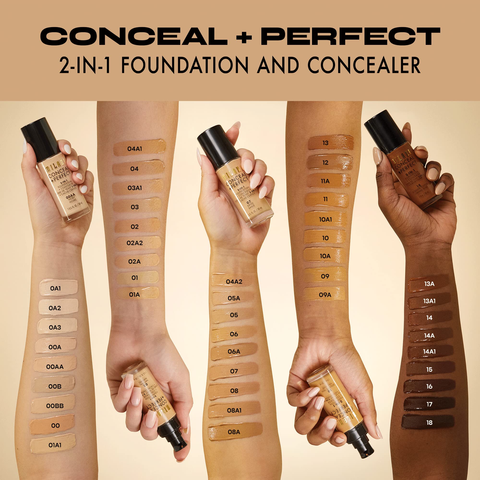 Milani Conceal Perfect waterproof formula resists sweat for all-day wear