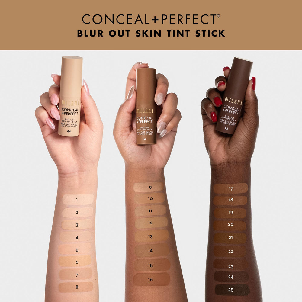 Shade 04 swatch on arm for Milani Blur Out Skin Tint Stick.