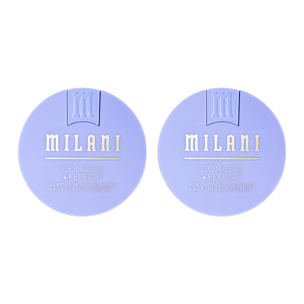 Milani Conceal + Perfect Blur Out primer bottle closeup showing smoothing effect