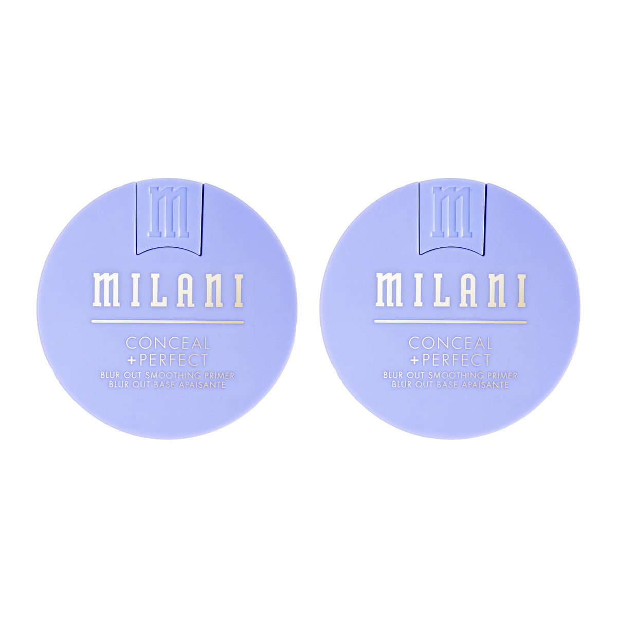 Milani Conceal + Perfect Blur Out primer bottle closeup showing smoothing effect