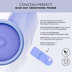 Milani Conceal + Perfect shows hyaluronic acid hydration under makeup