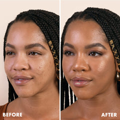 Defined cheekbones and jawline with Milani Toffee contour for precise sculpting.