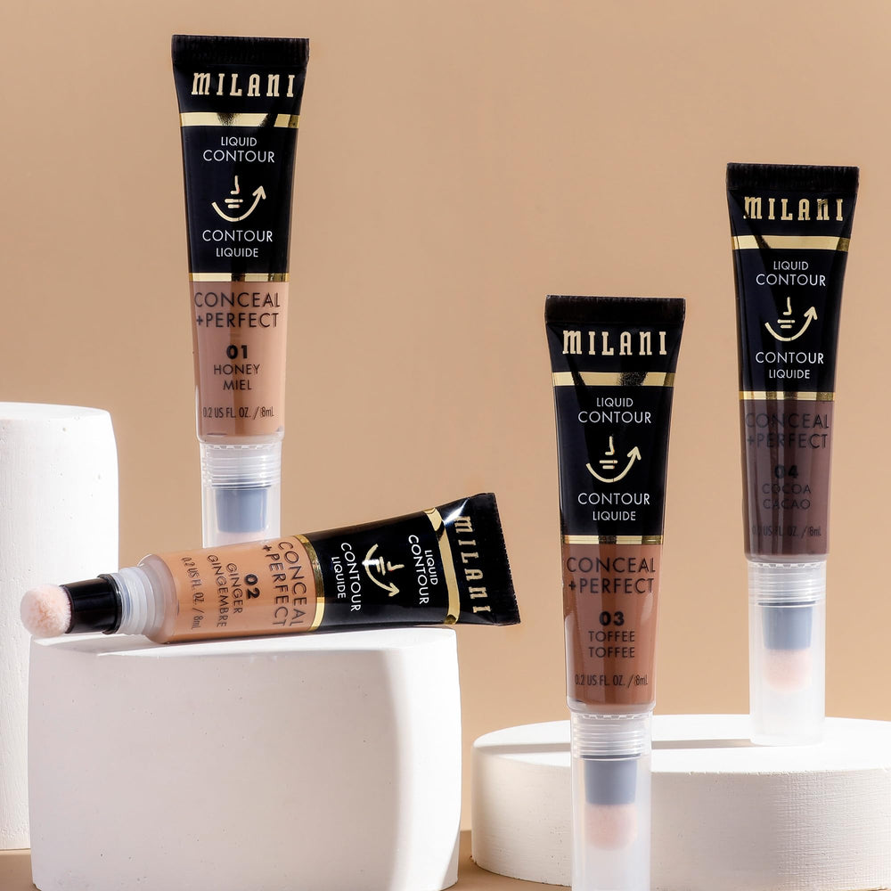 Milani Liquid Highlighter pairing enhances a candlelit glow with the contour.
