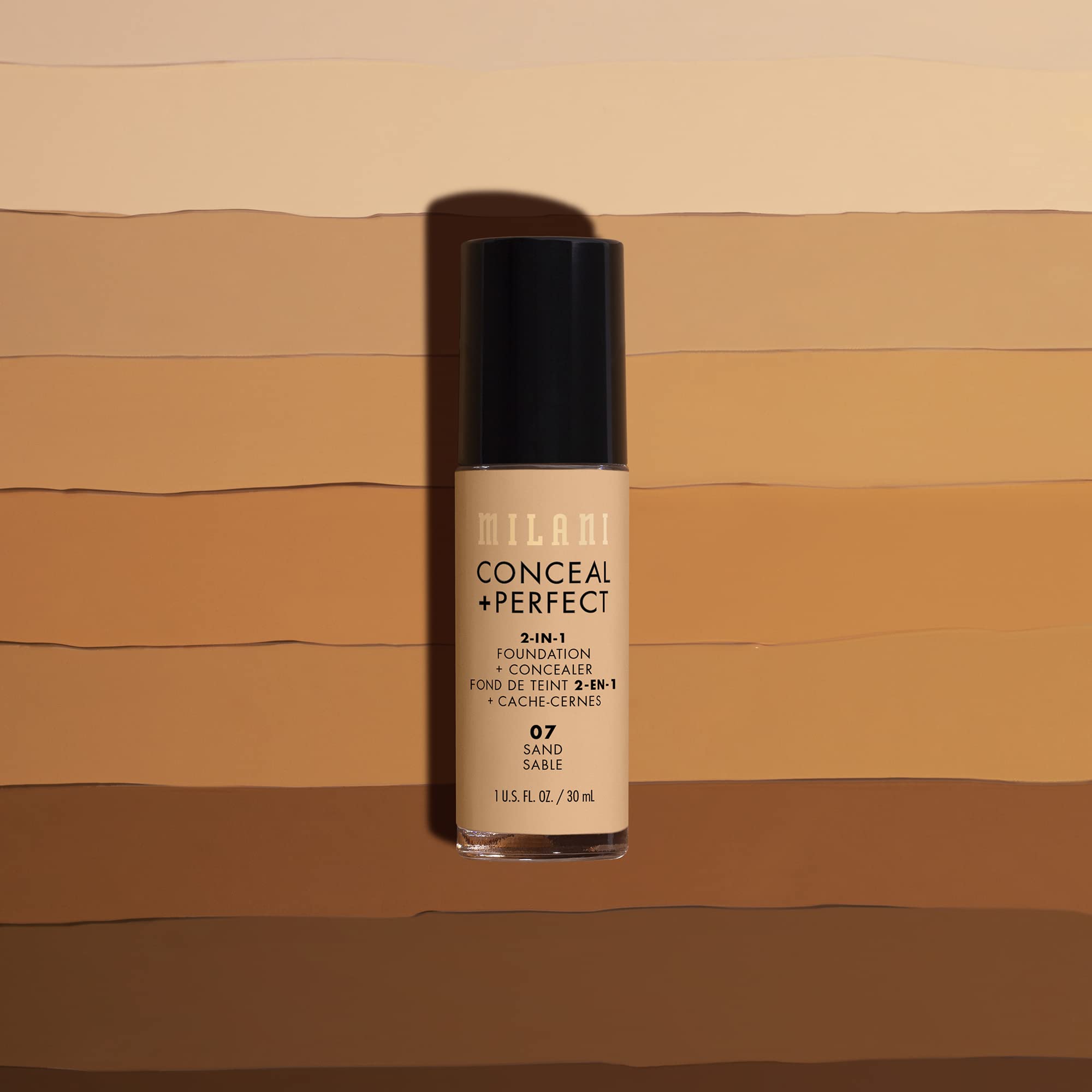 Milani Conceal + Perfect water-resistant formula in action for all-day wear.