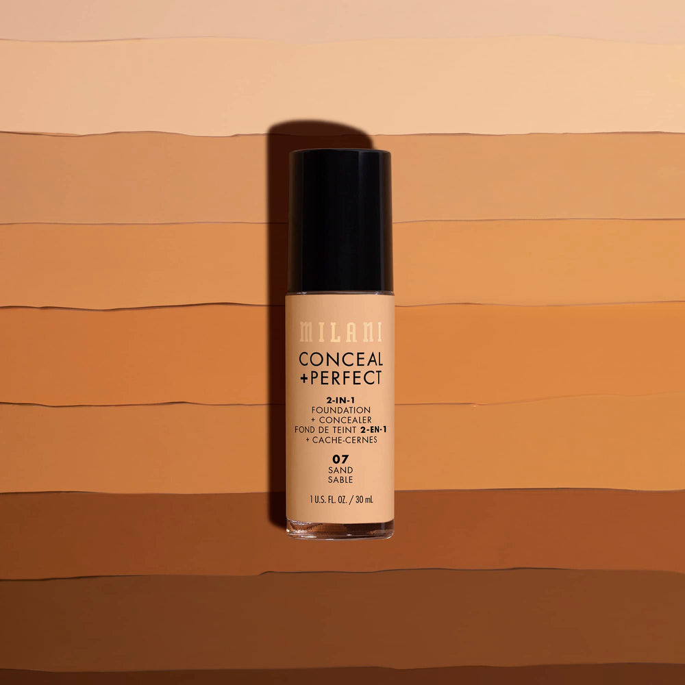 Milani Conceal + Perfect water-resistant formula in action for all-day wear.