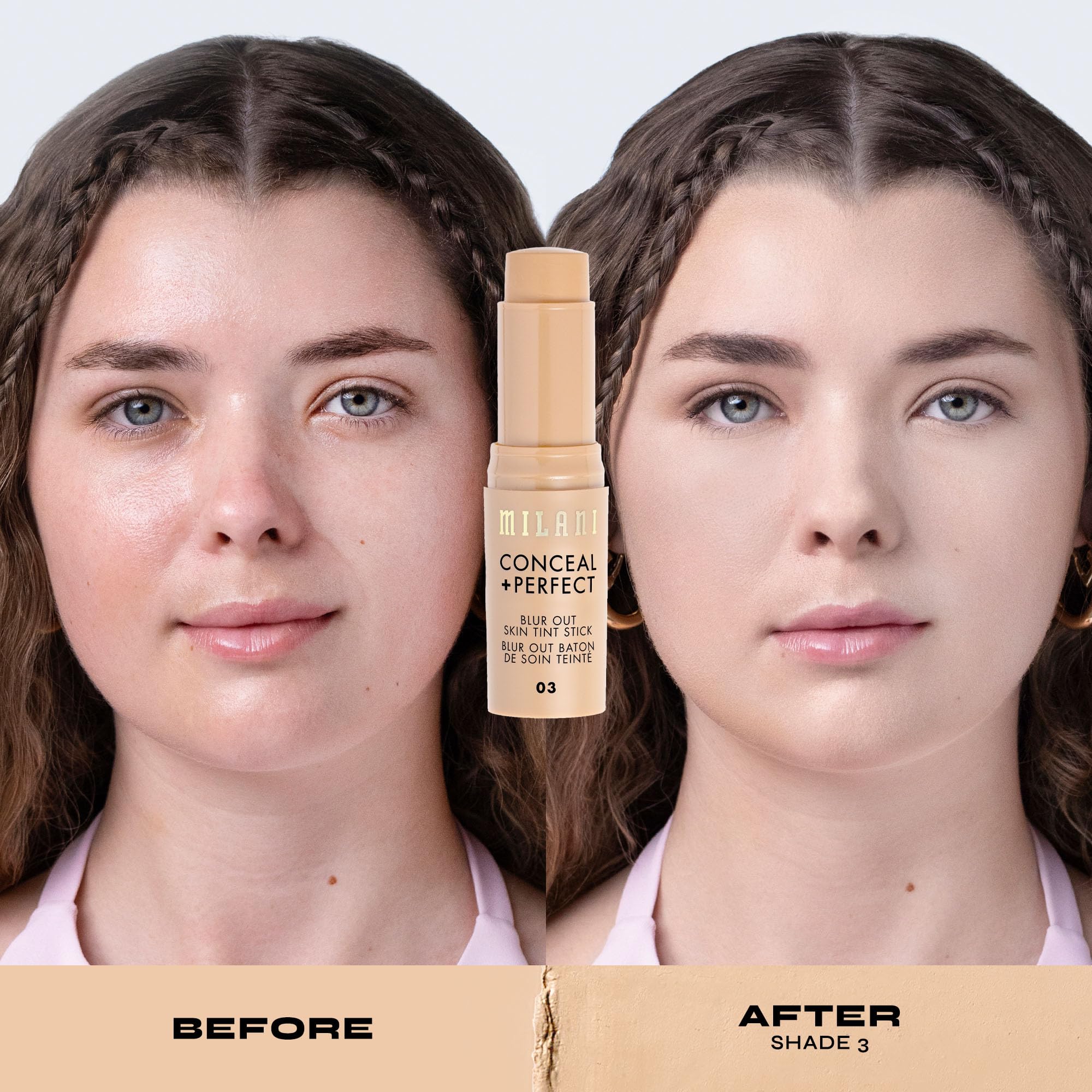 Milani Conceal + Perfect Skin Tint Stick 03 ingredients: murumuru butter for nourishing skin.