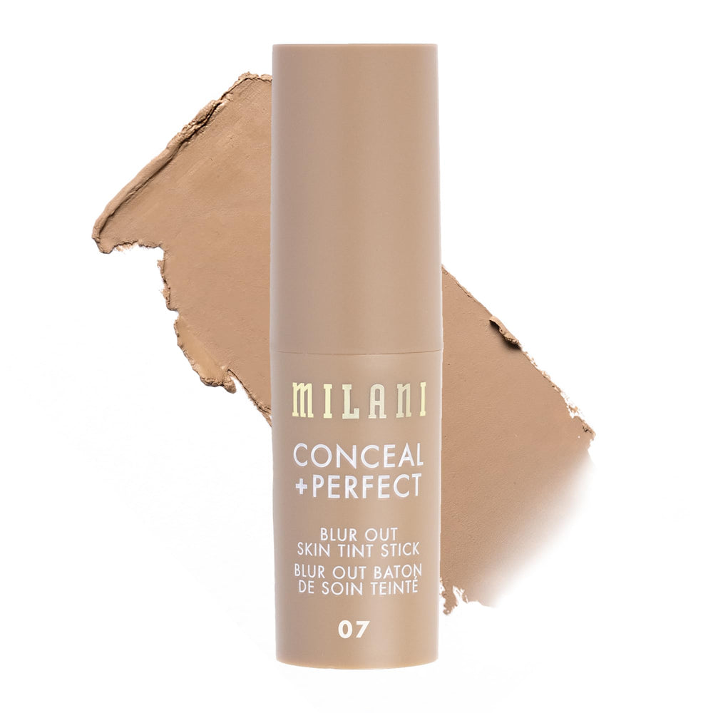Milani Conceal + Perfect Skin Tint Stick 07 bottle showcases portable, natural-looking coverage on the go.