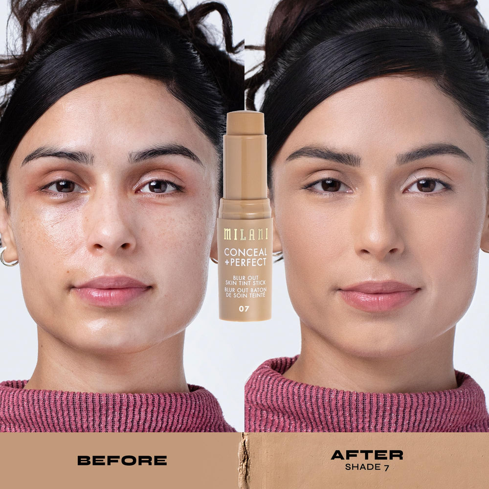 Milani Conceal + Perfect Skin Tint Stick 07 compact closed showcases travel-friendly design.