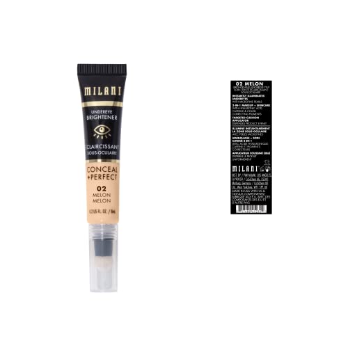 Milani Conceal + Perfect Undereye Brightener cushion applicator shows easy, precise brightening under eyes.